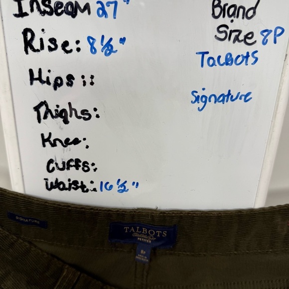 Talbots Signature Chocolate Brown Corduroy Mid Rise Straight Leg Pants Size 8P - Picture 6 of 14